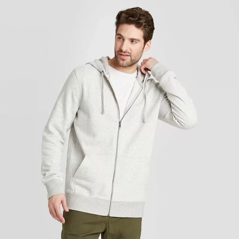 Men's Hooded Fleece Sweatshirt -Goodfellow&Co Gray M